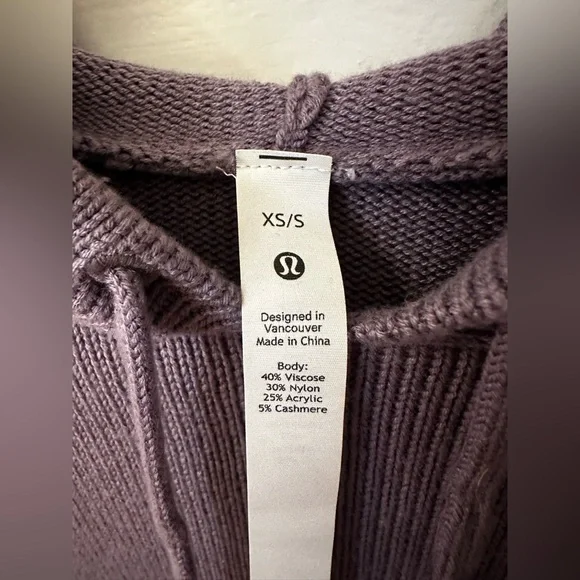 Lululemon Double Knit Sweater Hoodie Dusky Lavender Sz XS/S - Picture 11 of 11